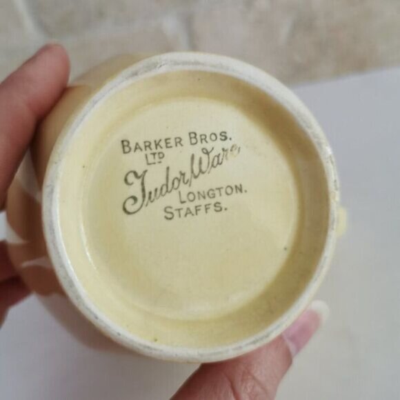 Vintage Yellow Creamer Pitcher CRAZING Tudor Ware Barker Bros Langton - Picture 7 of 9